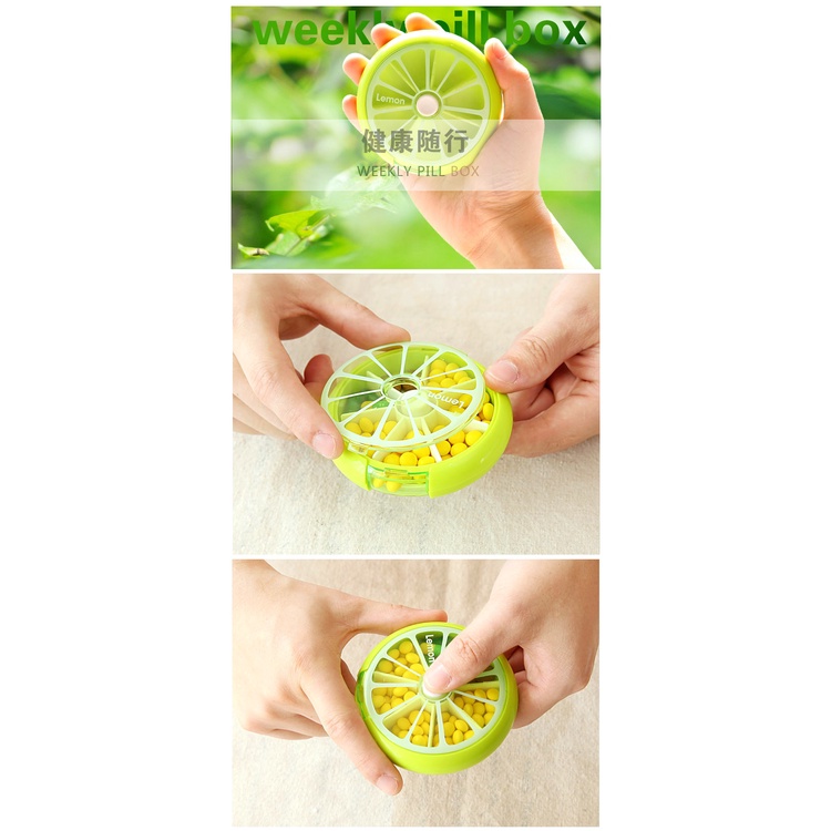 Hộp đựng thuốc hình tròn nhỏ chia 7 ngày, đồ dùng gia đình tiện dụng E846