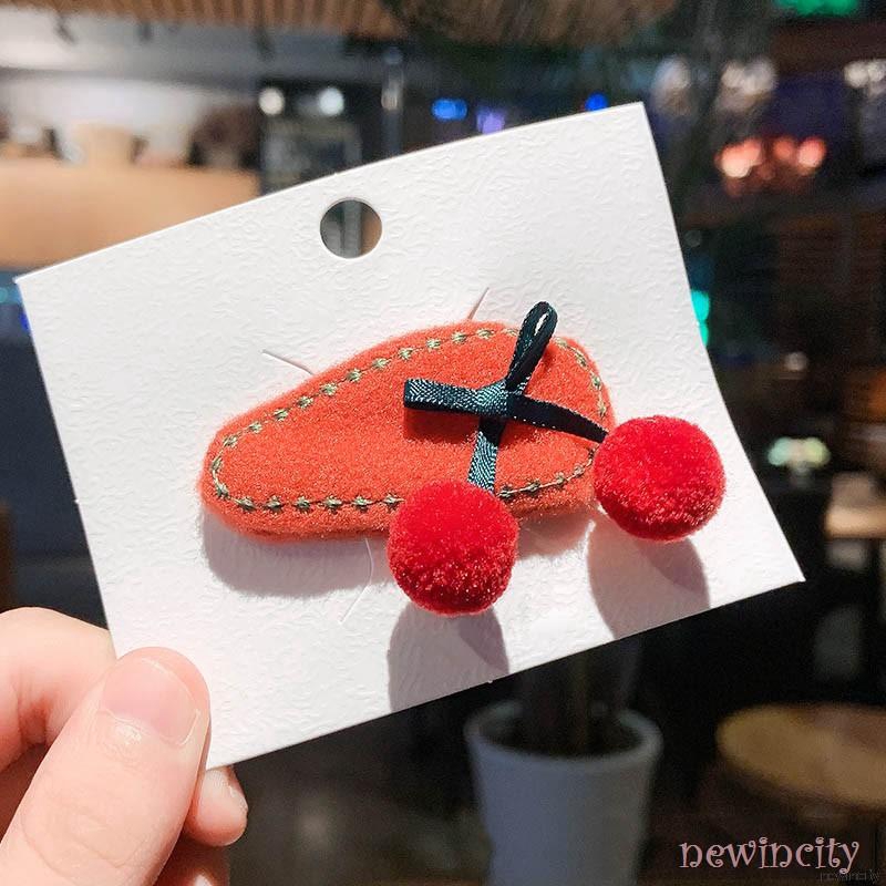 Korean Girls Hairpins Kids Casual Fashion Cute Cherry Durable Air Accessories Barrettes Hairpins