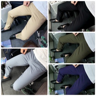 Quần Nam Quần Kaki Công Sở Ống Côn Chất Co Giãn Nhiều Màu
