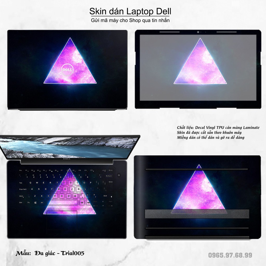 Skin dán Laptop Dell in hình Đa giác (inbox mã máy cho Shop)