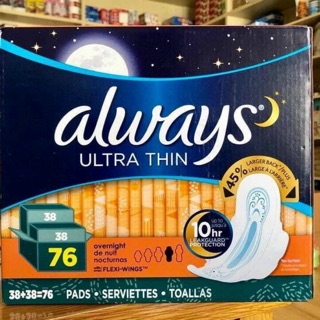 Băng vệ sinh ban đêm Always Ultrathin 10 hour 76 miếng