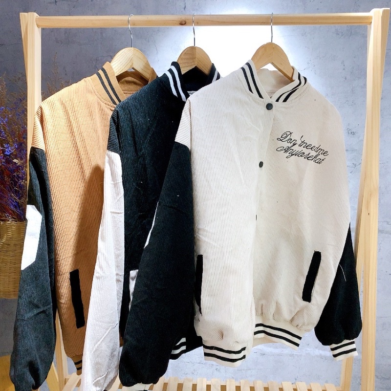 Áo Khoác Nam Bomber Nhung Tăm Thêu Hình Unisex Nam Nữ Form Rộng Cao Cấp Hàn Quốc Street Style Mr.Smile 99 Shop