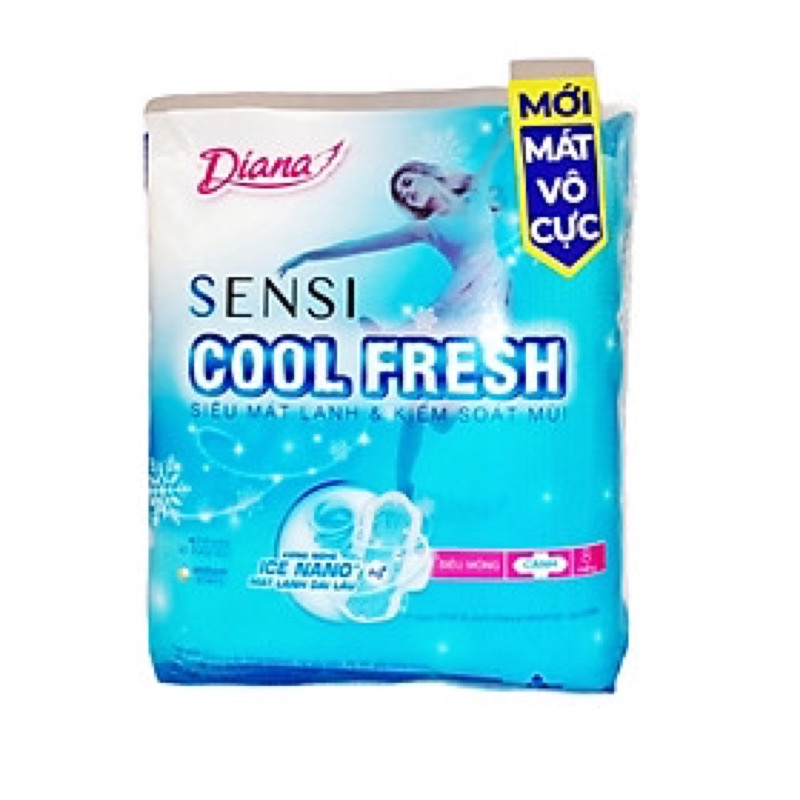 BĂNG VỆ SINH DIANA COOL FRESH SIÊU MỎNG CÁNH 23cm (1 gói 8 miếng)