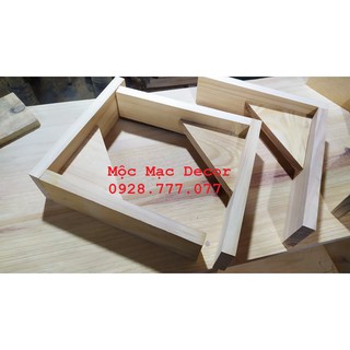 Set 2 chân đỡ kệ, giá chữ L bằng gỗ