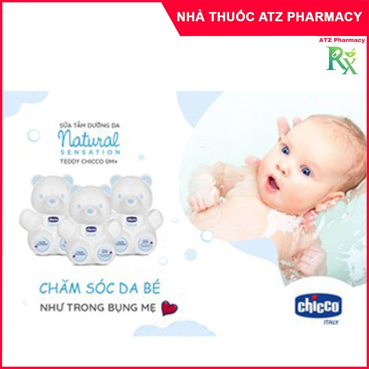 Sữa Tắm Dưỡng Da Natural Sensation Teddy Chicco 0M+ - Giúp Cân Bằng PH & Tăng Miễn Dịch Cho Da - ATZ Pharmacy