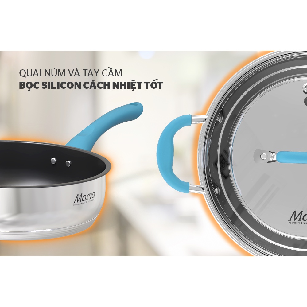 Bộ nồi chảo inox 304 Sunhouse SHG506