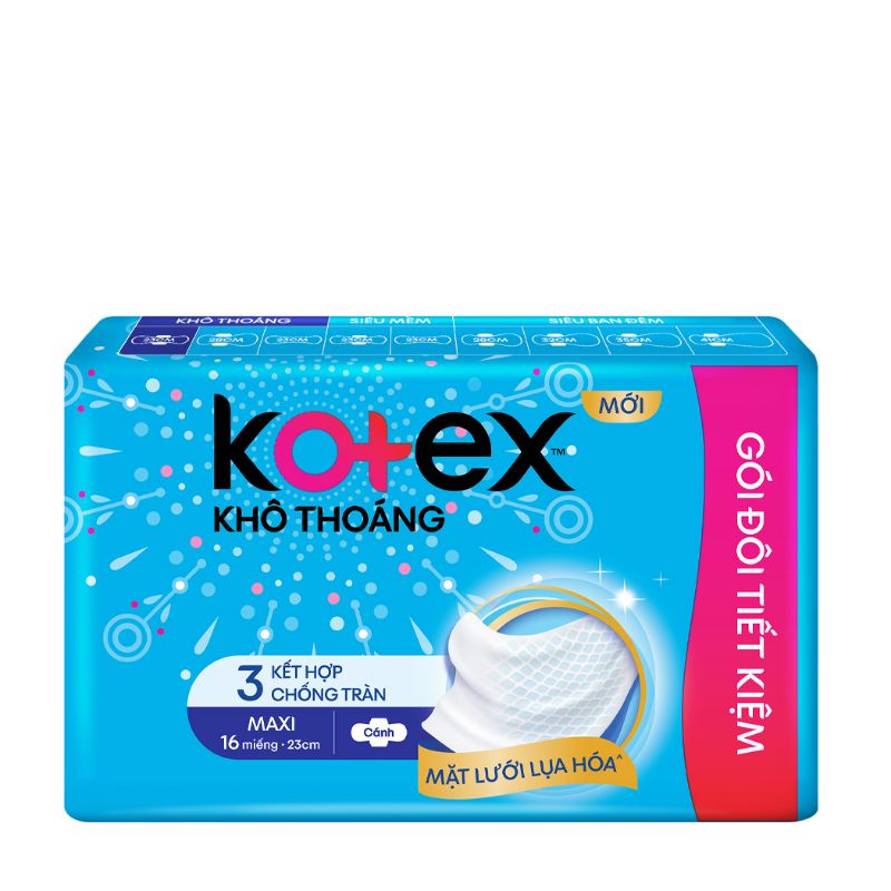 (+3m đêm) Băng vệ sinh Kotex dày maxi 16 miếng