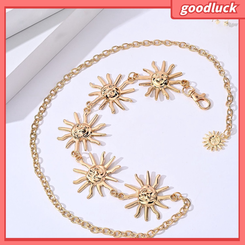 &lt; Golu &gt; Dây Xích Đeo Thắt Lưng Bằng Thép Không Gỉ Mặt Hoa Cười Phong Cách Punk Đơn Giản Cá Tính Trang Trí Tiệc Tùng Dành Cho Nữ