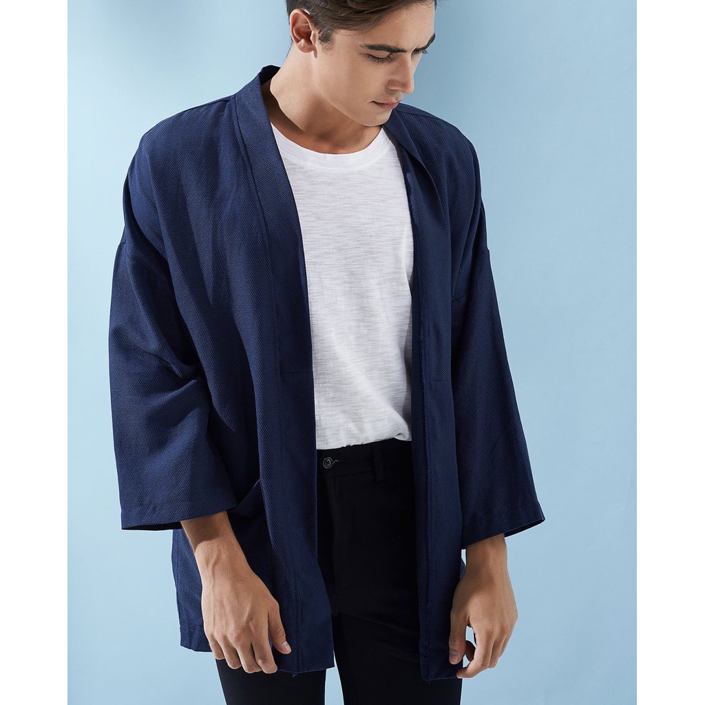 Áo Khoác Nam The Cosmo HIDEKI KIMONO Màu Xanh Navy TC1023050NA