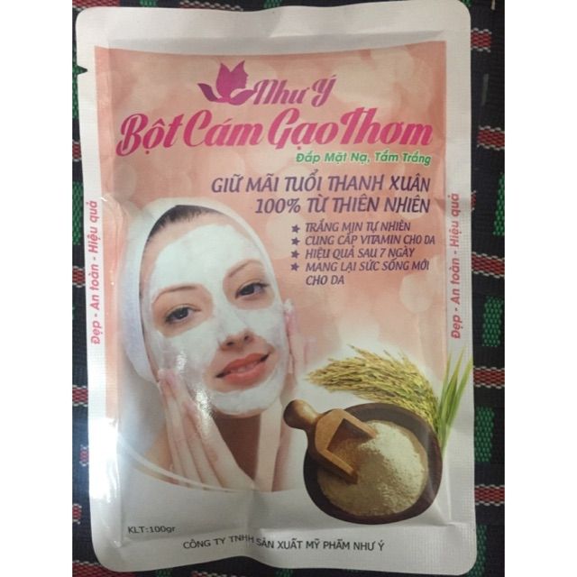 Bột đắp mặt nạ cám gạo thơm 100g.