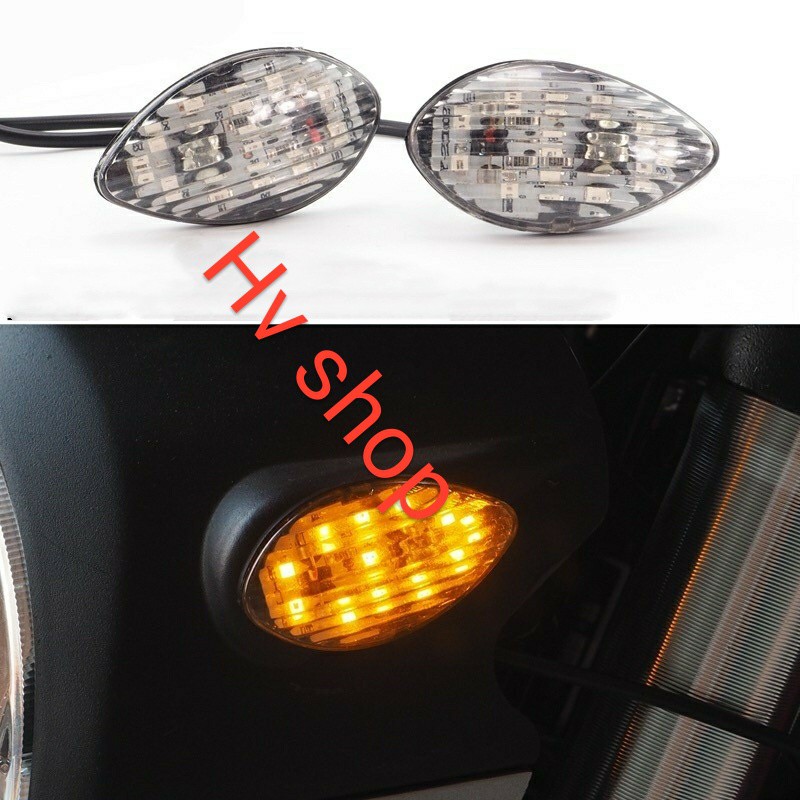 xinhan xe may Bộ 2 Đèn Xi Nhan Xe Máy moto HV 4 nhỏ gọn hv shop ( sáng vàng ) ( 1 cặp )