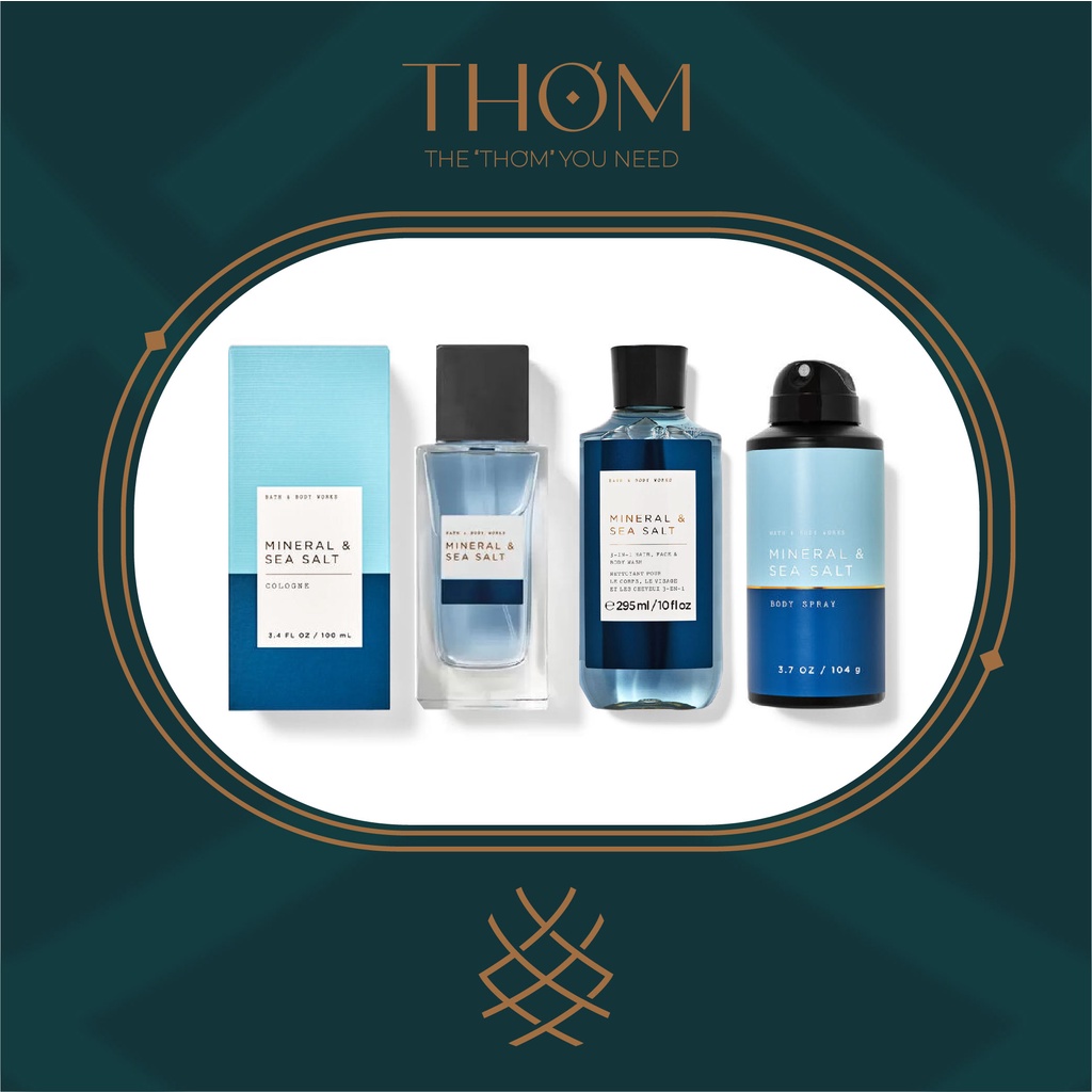 MINERAL & SEA SALT | Nước Hoa Nam Bath & Body Works Eau De Cologne 100ML 10ML