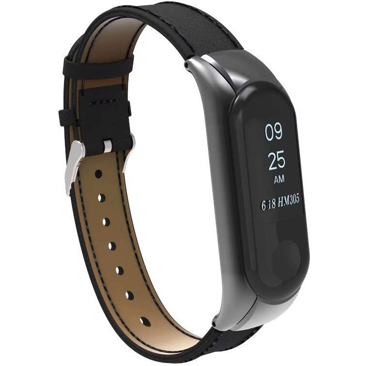 Dây đeo bằng da thay thế cho đồng hồ thông minh xiaomi mi band 6 / 5 / 4 / 3