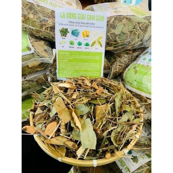 (lá mới) Gói xông - tắm giải cảm 500gr -1 kg