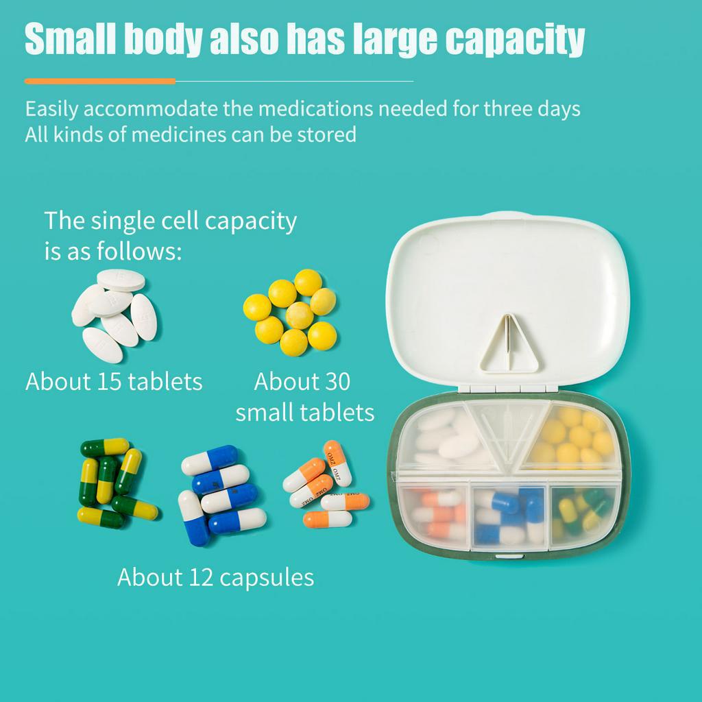 Hộp đựng thuốc 5 ngăn JUJIAJIA chống thấm nước chống ẩm dễ mang theo tiện dụng