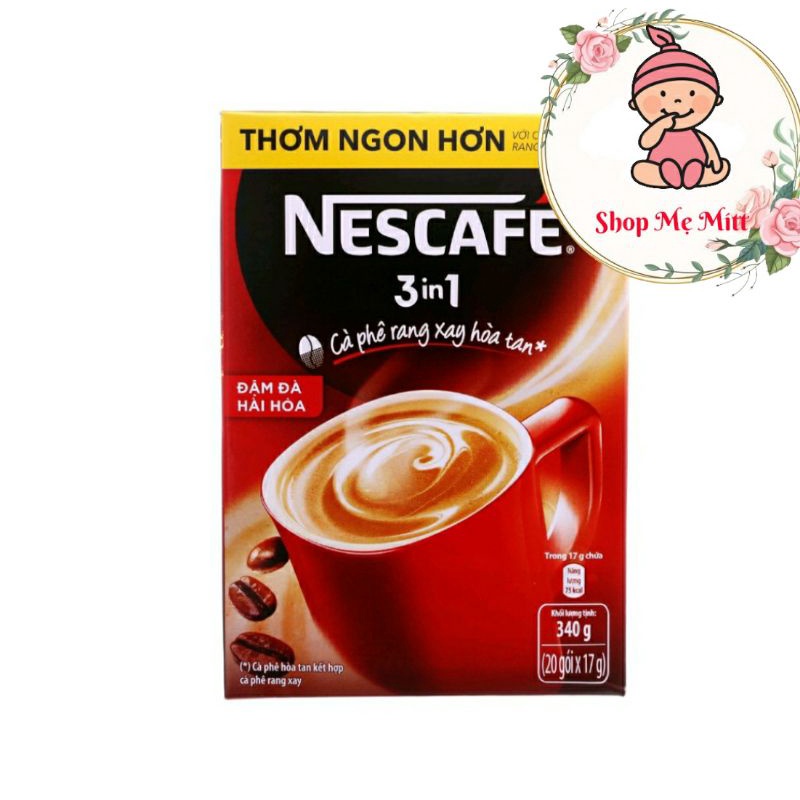 Cà phê hòa tan NesCafé 3 trong 1 đậm đà hài hòa 340g (17g x 20 gói)