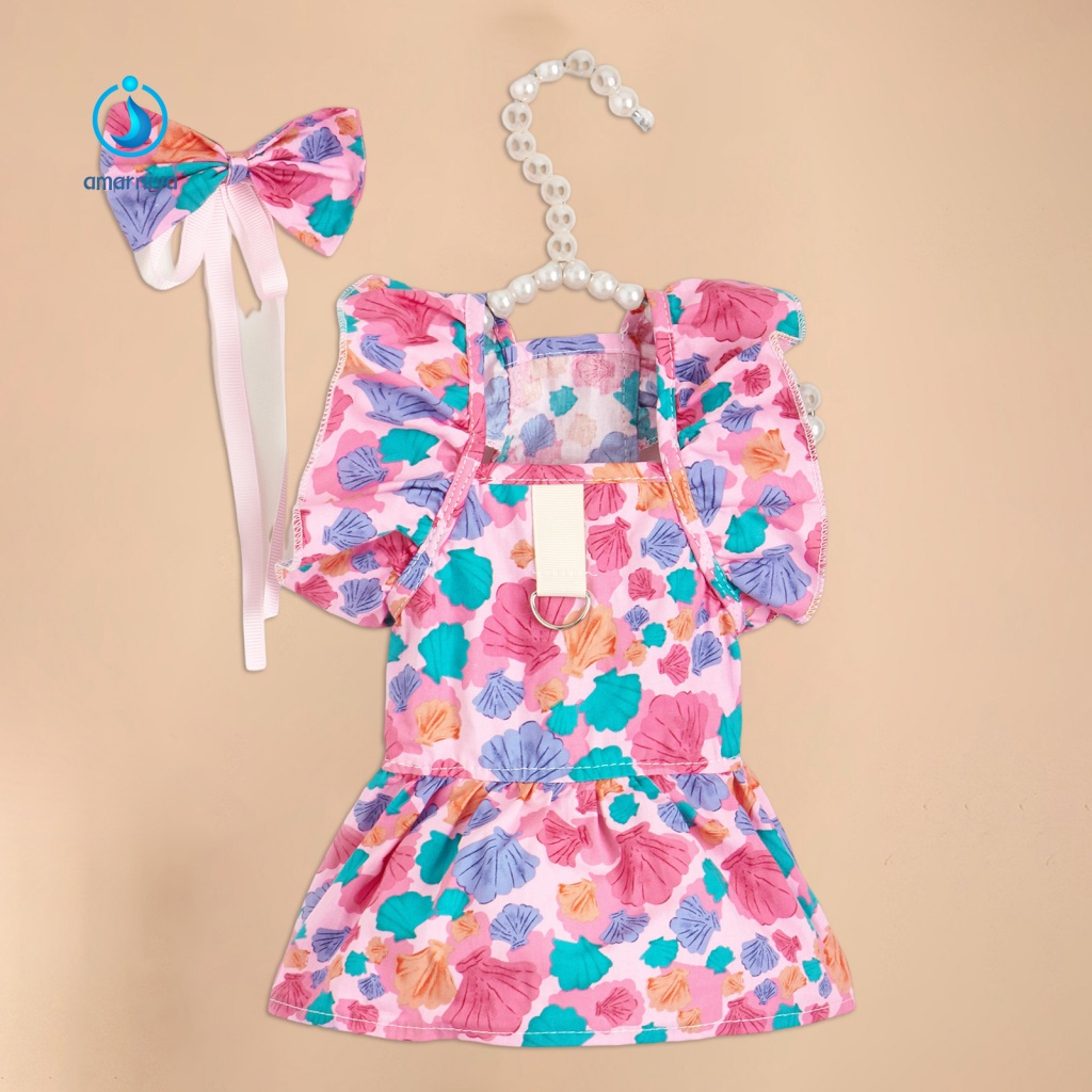 Đầm Mùa Hè Hai Chân Mềm Mại Họa Tiết AMAR Cho Cún Cưng