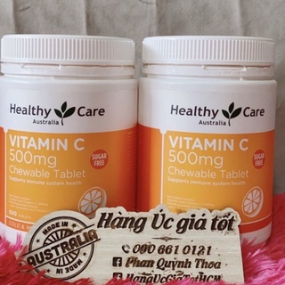 (TĂNG SỨC ĐỀ KHÁNG) Healthy Care Vitamin C 500mg Chewable 500 Tablets