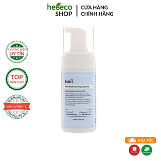 Sữa Rửa Mặt tạo bọt dưỡng ẩm Klairs Rich Moist Foaming Cleanser 100ml - Hàn Quốc Chính Hãng (date t06/24)