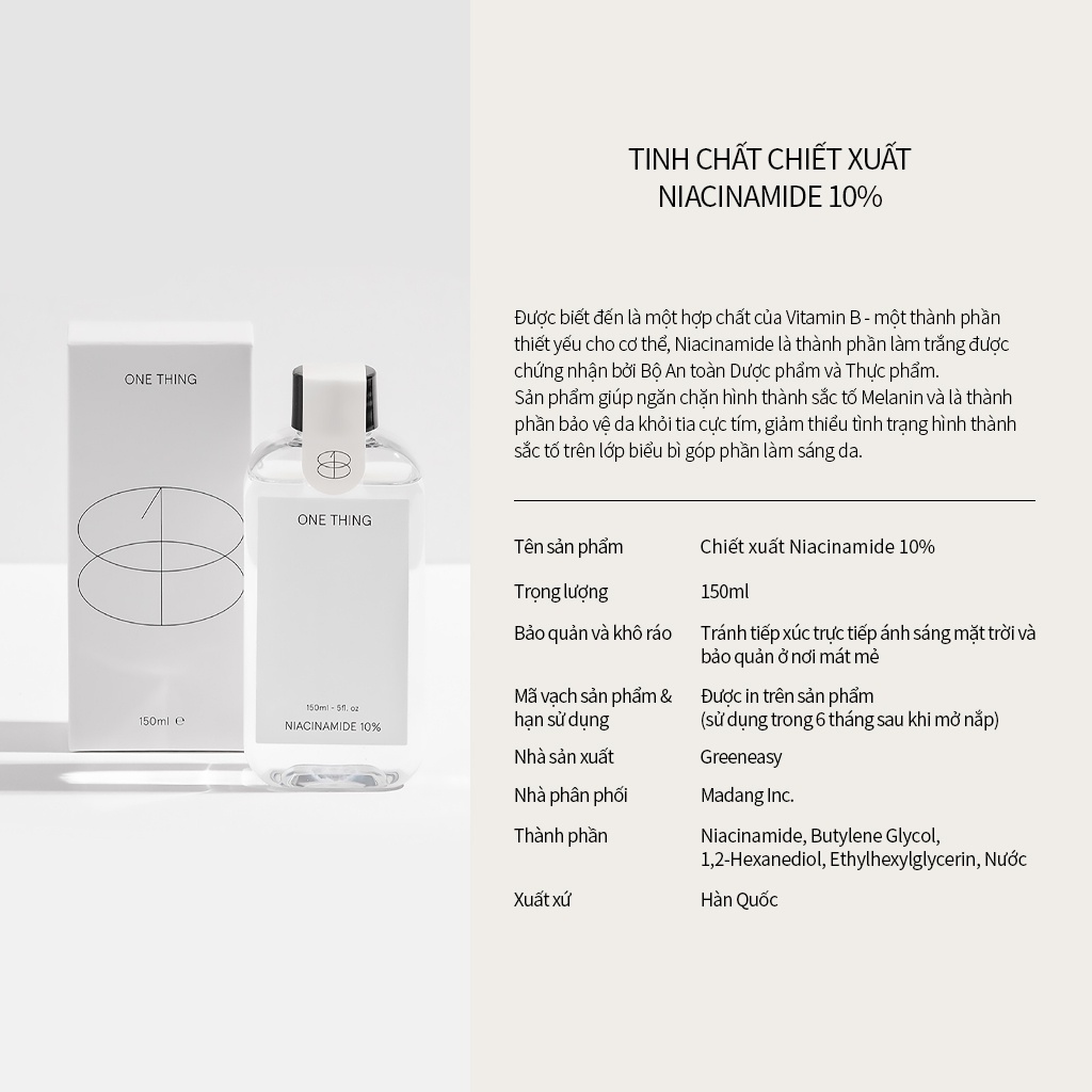 Nước Hoa Hồng One Thing Niacinamide 10% 150ml / 300ml