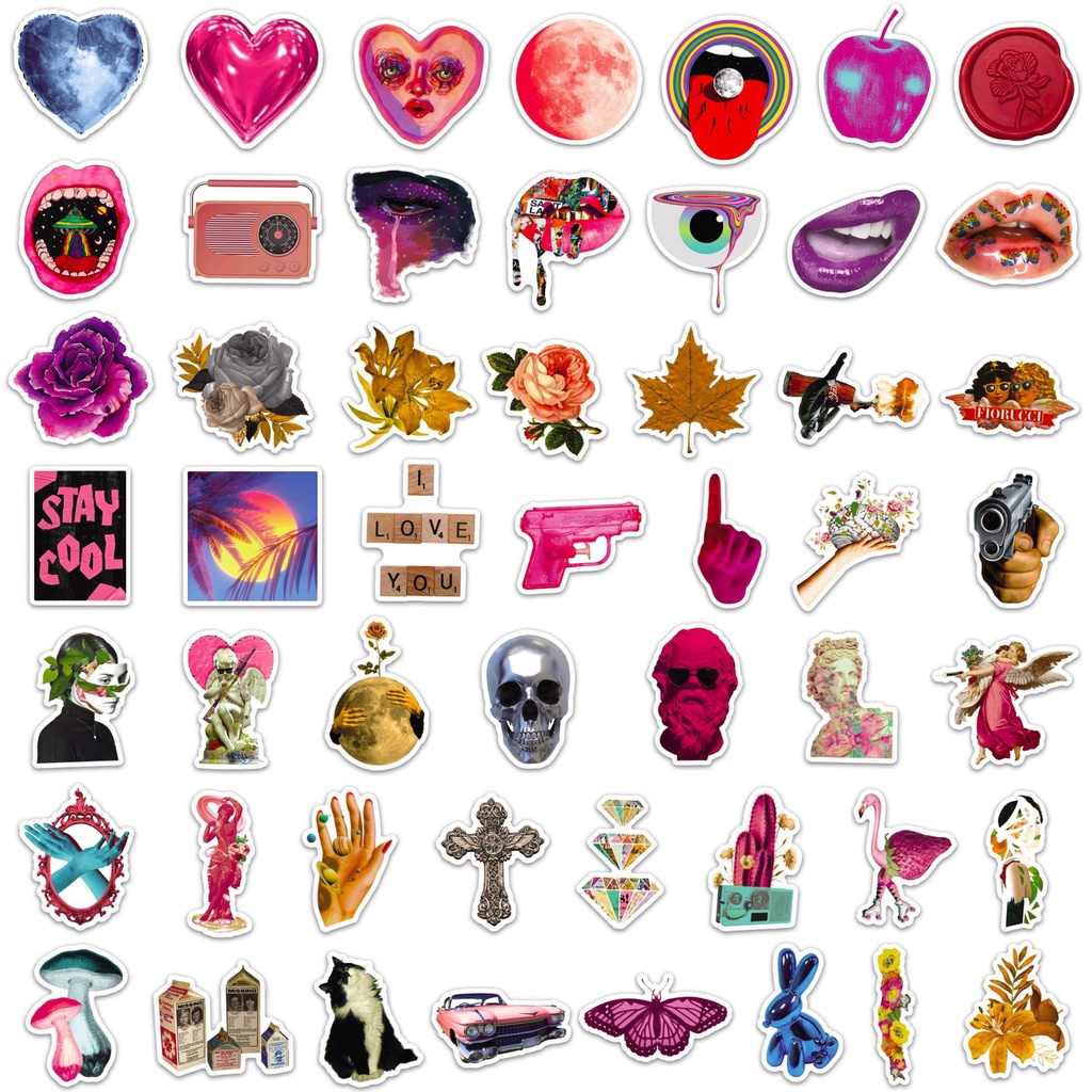 Bộ 50/25/10 Miếng Dán Ốp Điện Thoại Chống Thấm Nước Họa Tiết Graffiti Nghệ Thuật Retro