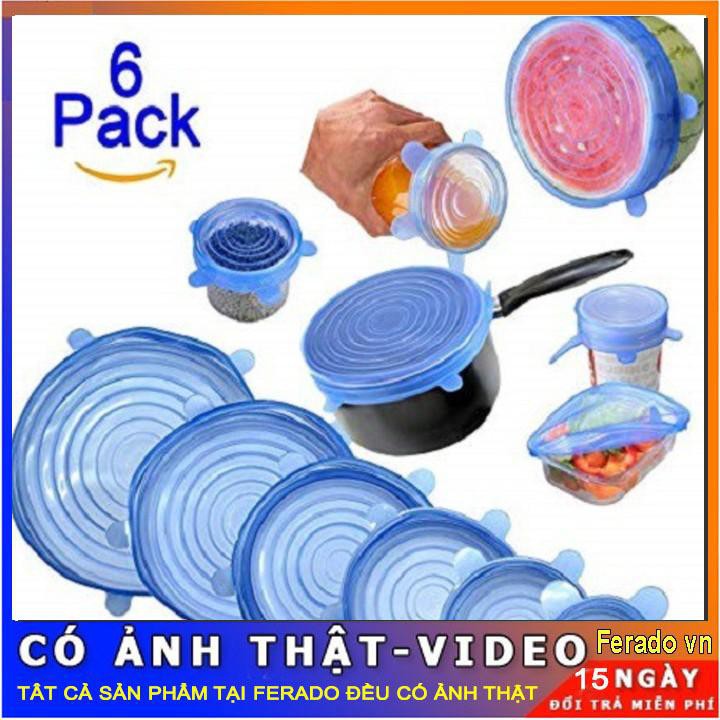 SET 6 NẮP SILICONE BẢO QUẢN THỰC PHẨM GIÁ XƯỞNG