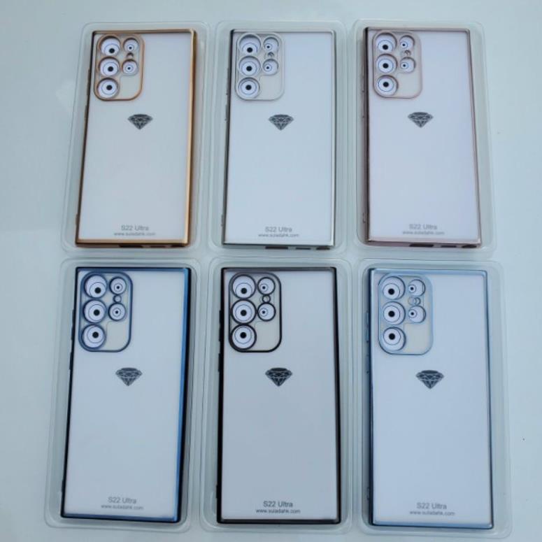 ￼Ốp lưng Sulada nhám viền mầu cho Samsung S22/S22 plus/S22 ultra siêu đẹp.