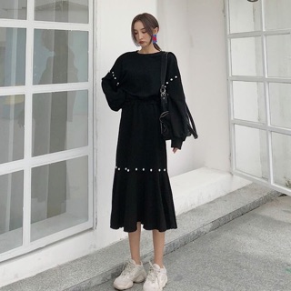 Set áo len+cv đuôi cá len đính hạt