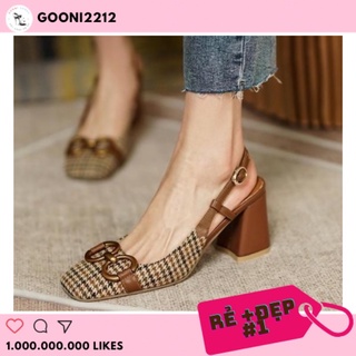 Giày búp bê gót vuông mũi tròn hoạ tiết hottrend nhập khẩu (kèm video+ảnh thật) SẴN SIZE 37, 38