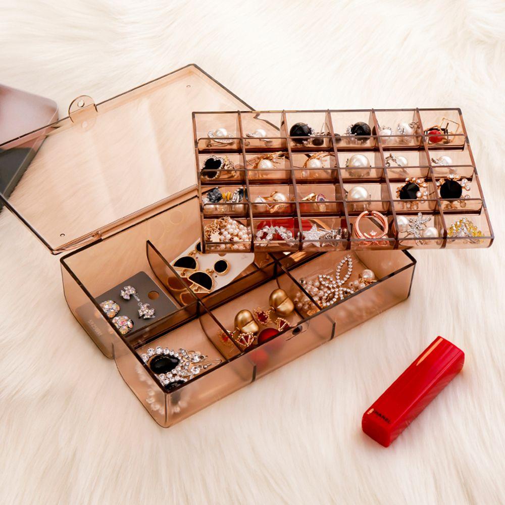 Hộp Đựng Trang Sức Trong Suốt 38 Ngăn Chống Bụi Sức Chứa Lớn Giá Đỡ