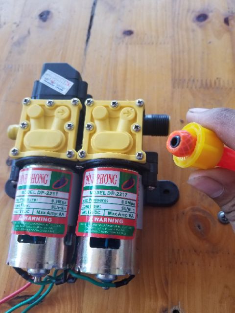 MÁY RỬA XE  mini 12V bơm áp LỰC ĐÔI Đỉnh Phong