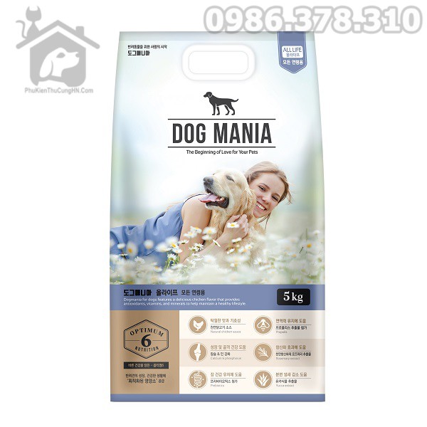 Thức ăn cho chó 1kg DOG MANIA PREMIUM - Phụ kiện thú cưng Hà Nội