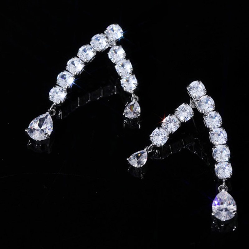 Bông Tai Hình Giọt Nước Đính Đá Thời Trang