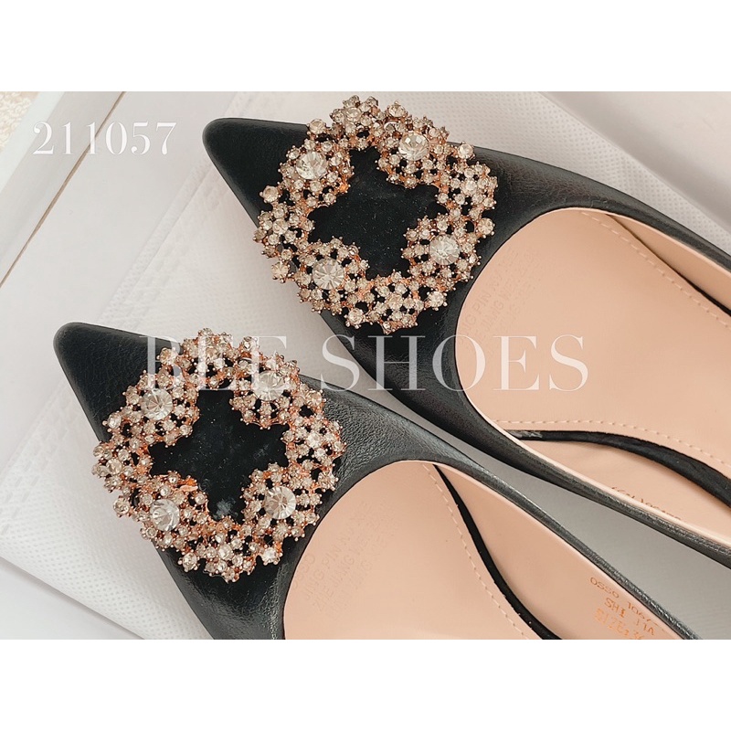 BEESHOES - GIÀY CAO GÓT DA MỀM MŨI NHỌN - GIÀY CAO GÓT CAO 6CM CÓ SẴN MÀU ĐEN - KEM 211057