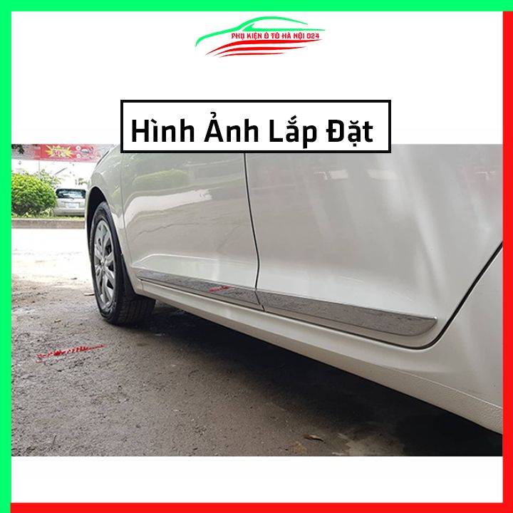 Bộ ốp nẹp sườn Accent 2018-2020 mạ crom bản to trang trí làm đẹp xe