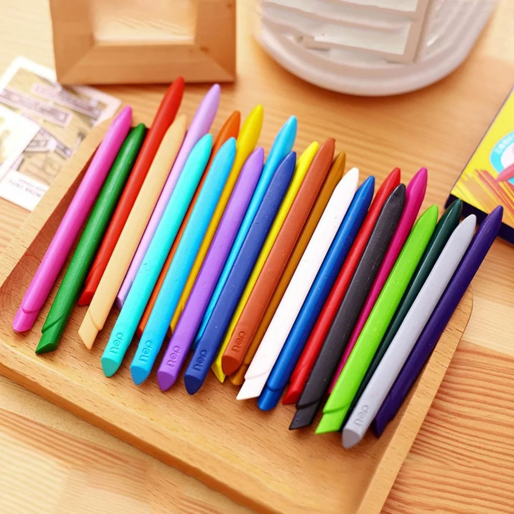 Bộ 24 Bút Sáp Màu Hữu Cơ An Toàn Cho Bé. Bút Màu Tập Tô Không Bẩn Tay, Chân, Quần áo Hộp 24 Màu (vidamart) SP002034