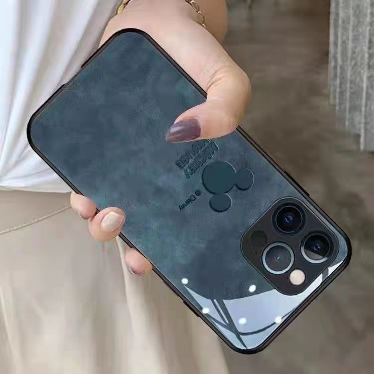 Ốp Điện Thoại Kính Cường Lực + TPU Hình Mickey Minnie Cho iPhone 14 Pro Max Mini 13 12 11 XS XR X 8 Plus 7 6S 6