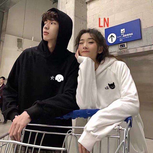 [ GIÁ SỐC ] Áo đôi hodie mèo chó LN08