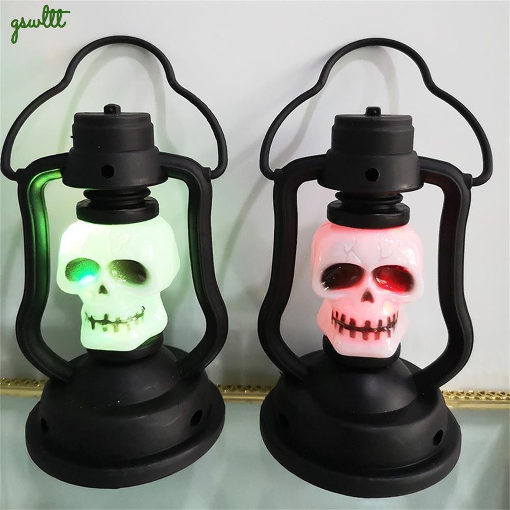 Đèn Lồng 7 Màu Hình Đầu Lâu Thay Đổi Tự Động Trang Trí Halloween