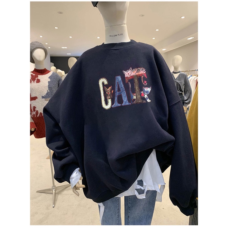 Áo Hoodie Tay Dài Cổ Tròn Dáng Rộng In Họa Tiết Hoạt Hình Thời Trang Thu Đông Cho Nữ 2021 | BigBuy360 - bigbuy360.vn