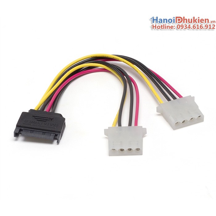 Cáp chuyển SATA 15pin sang 2 Molex 4pin (IDE)