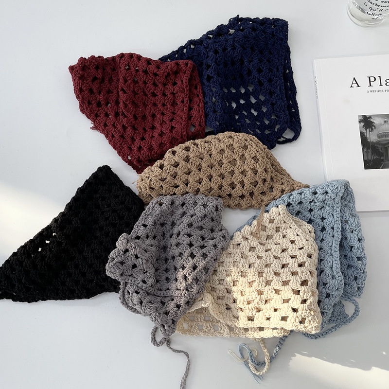 Khăn Quàng Cổ Ren Hình Tam Giác Màu Trơn Thời Trang Xuân Hè Cho Nữ