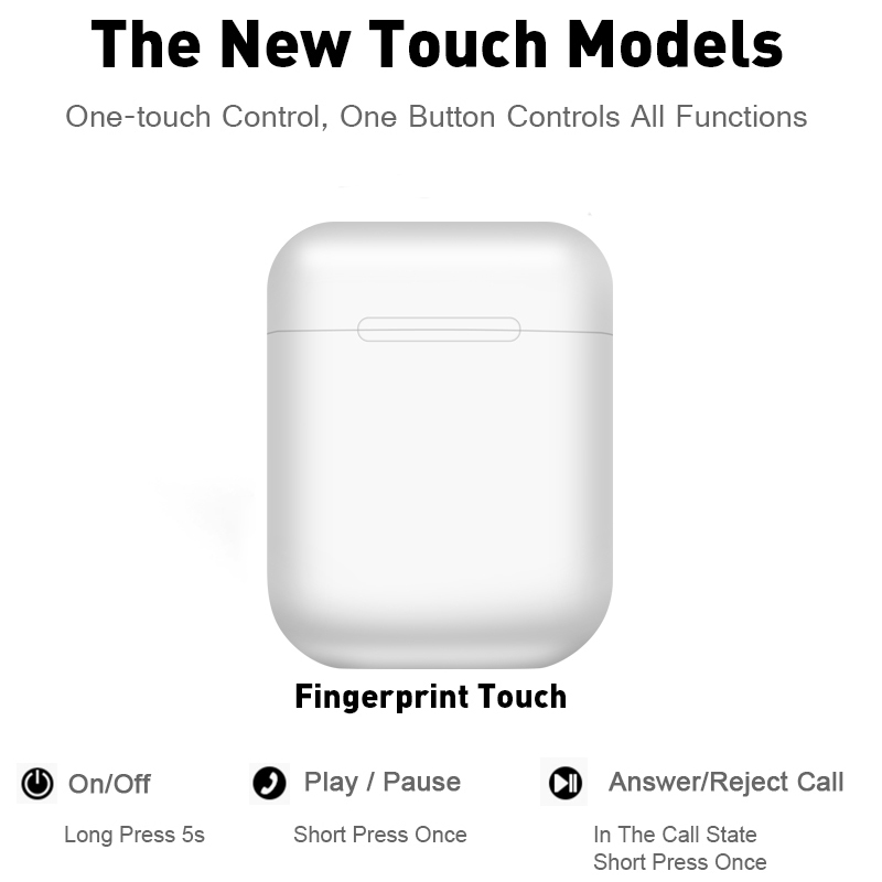 Bộ tai nghe nhét tai ko dây cảm ứng 5.0 thích hợp cho android & điện thoại Apple