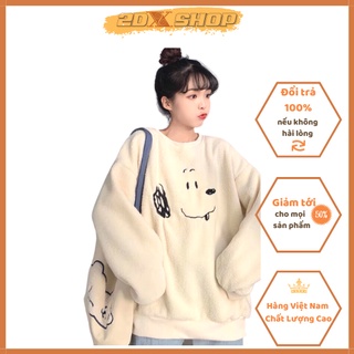 Áo Sweater Lông In Hình Chú Chó Snoopy - Áo Nỉ Thu Đông Hottrend