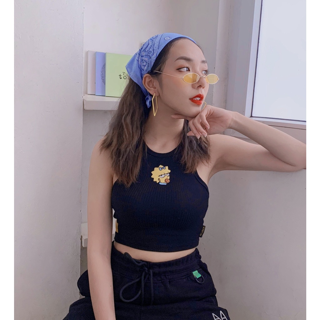 Áo Ba Lỗ Croptop Nữ BOO Chất Cotton Mềm Mát In Graphic Lisa The Simpsons BZL