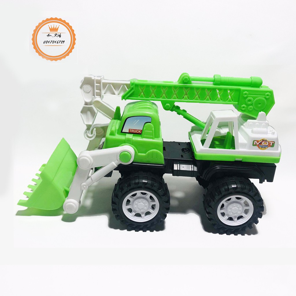Xe cẩu đồ chơi ,Xe Cẩu PoLi Kết Hợp Chức Năng cẩu múc - Đồ Chơi Cho Bé An Kids