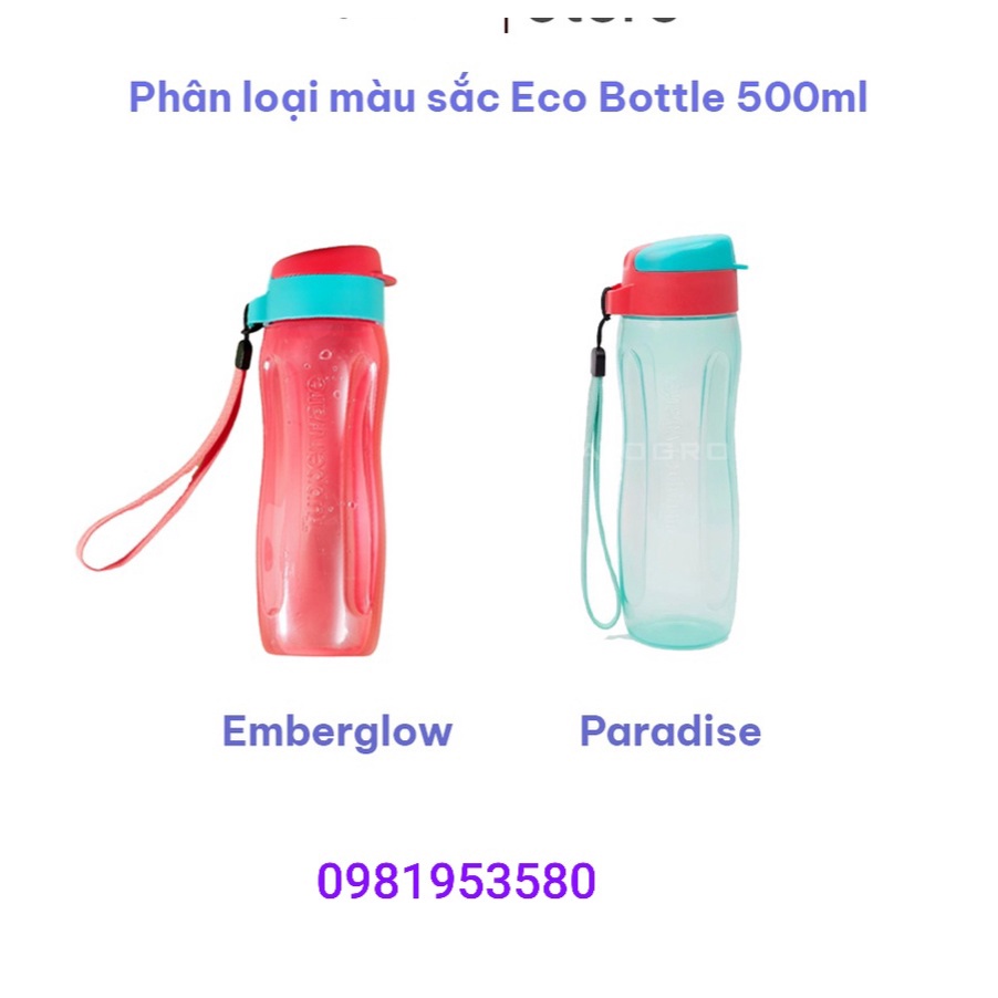Bình nước Tupperware Eco Bottle 1L-750ml-500ml- Bình nước thể thao, đi học, làm việc trữ nước cả ngày thiết kế, màu đẹp