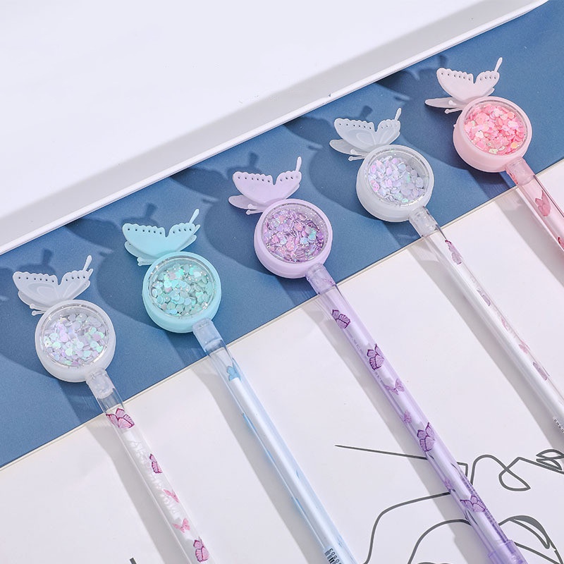 Bút viết mực gel RUIXIANG có đầu gôm hình bướm đáng yêu