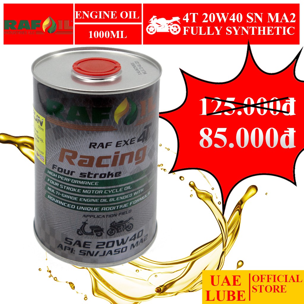 Nhớt Tổng Hợp Rafoil 20w40 1000ml - Rafoil Fully Synthetic - Hàng Nhập Khẩu 2020