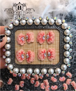 cúc 4 tầng, hoa bột nail